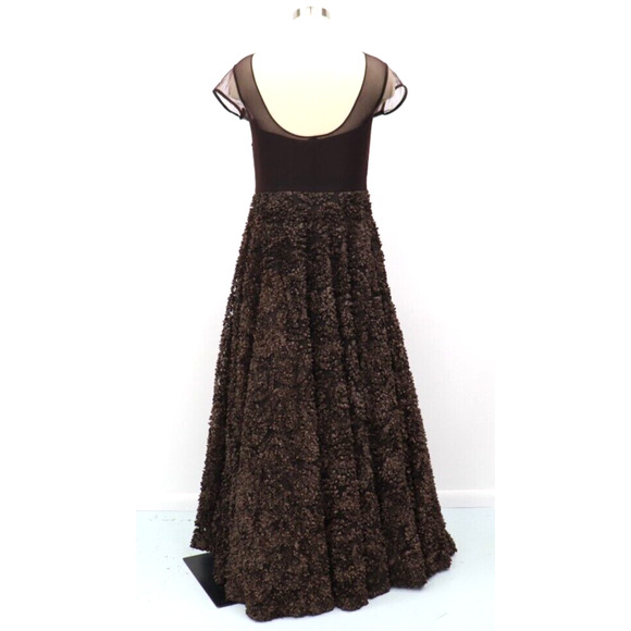 Karishma Indian Gown Size Medium Brown with Gold Floral Beading - Picture 13 of 16